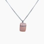 colar difusor pedra amazonita quadrada salmão